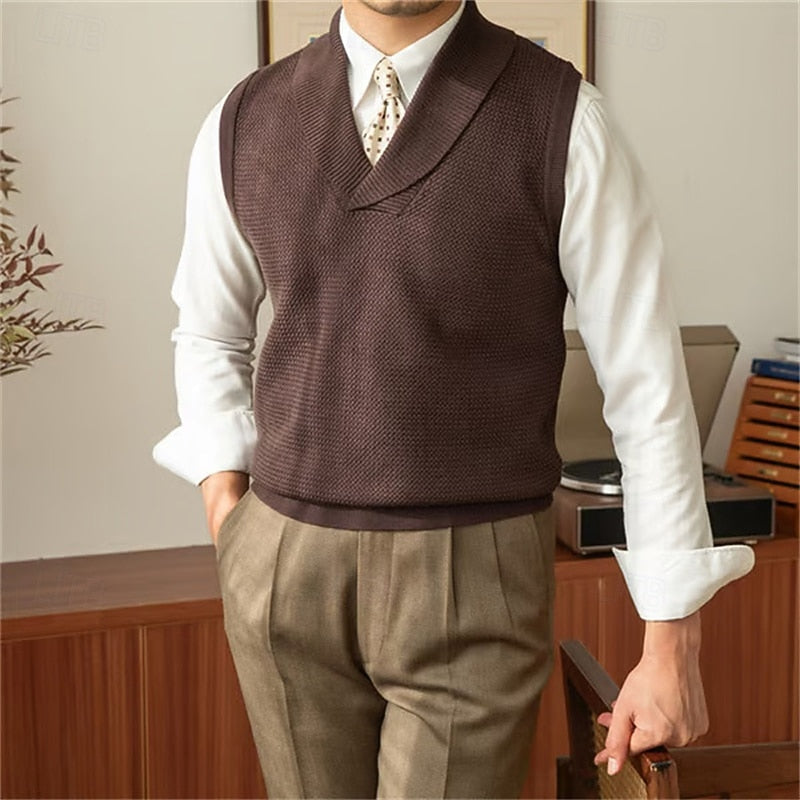 Alden | Strikket vest med sjalskrage
