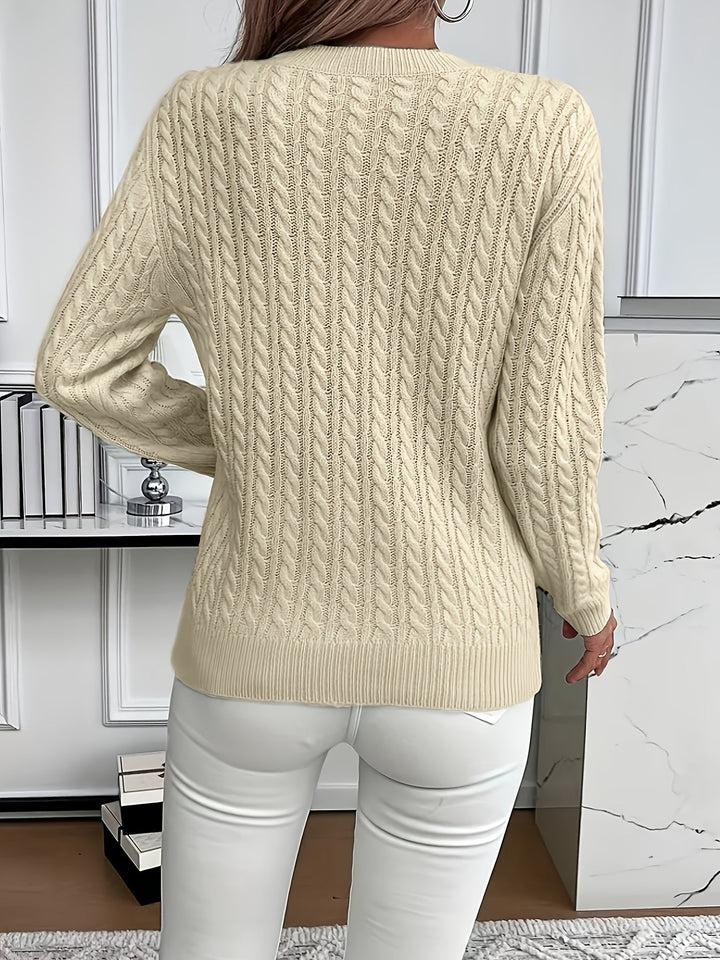 Faye | Kabelstrikket genser med rund hals