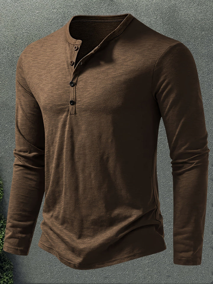 Dalton | Klassisk Henley med Knappelukking