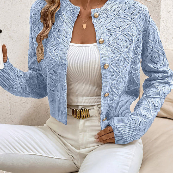 Della | Strukturert knapp-front cardigan