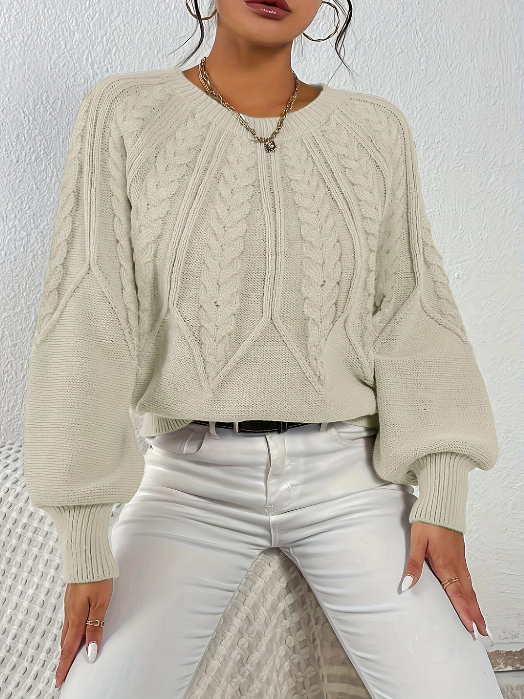 Eleanor | Avslappet kabelstrikket genser
