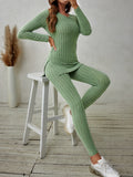 Delphina | Casual ribbestrikket to-delt sett