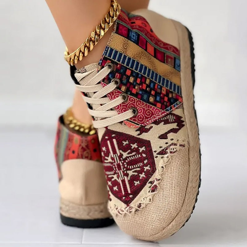 Talia | Bohemske Mønstrede Høye Sneakers