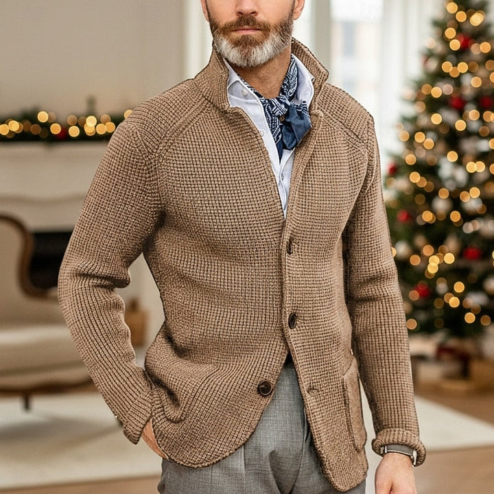 Archer | Strukturert Cardigan med Ståkrage