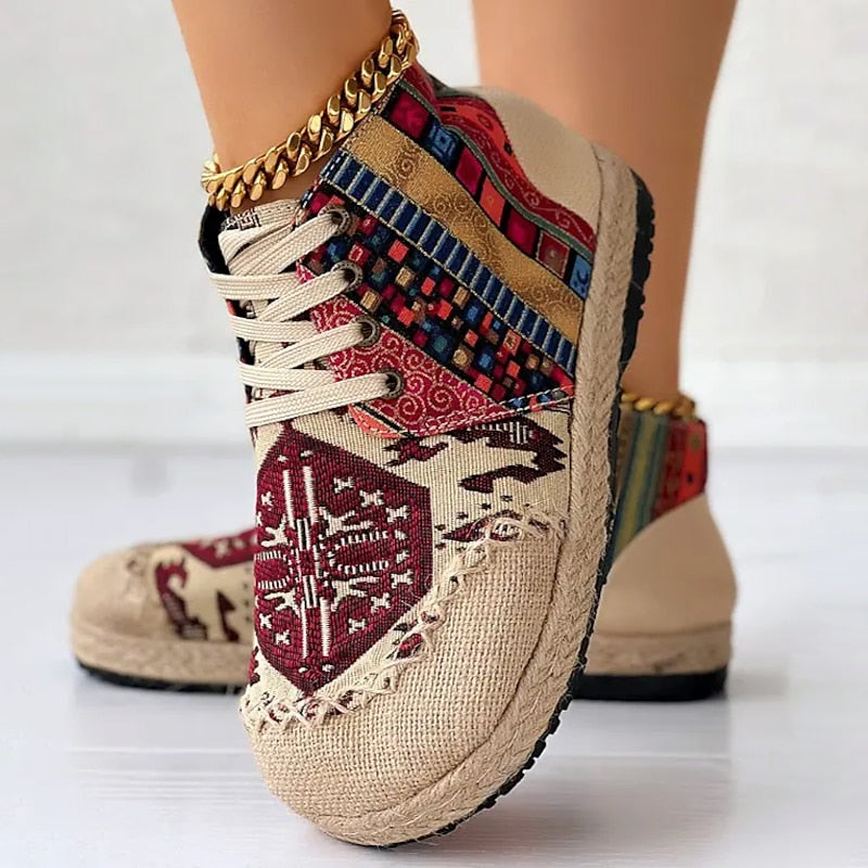Talia | Bohemske Mønstrede Høye Sneakers