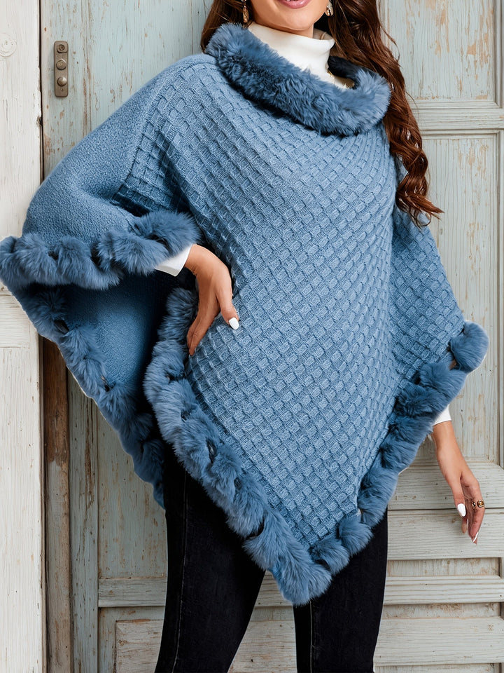 Willow | Koselig poncho med pelskant