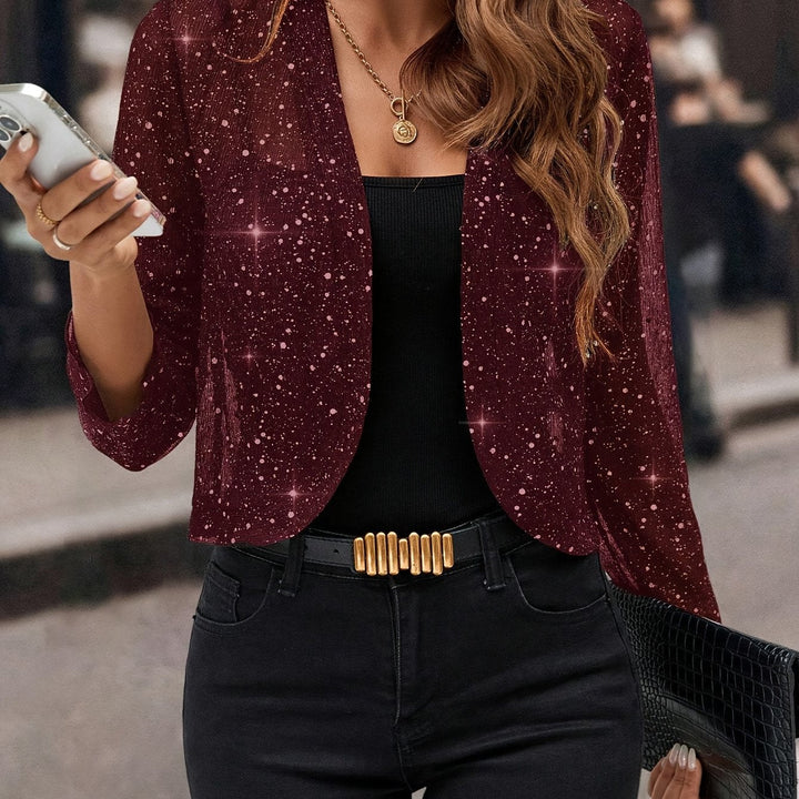 Elaine | Glitrende Cropped Jakke