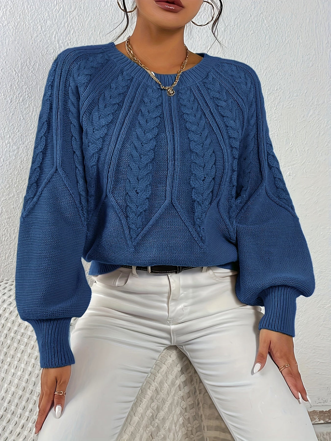 Eleanor | Avslappet kabelstrikket genser