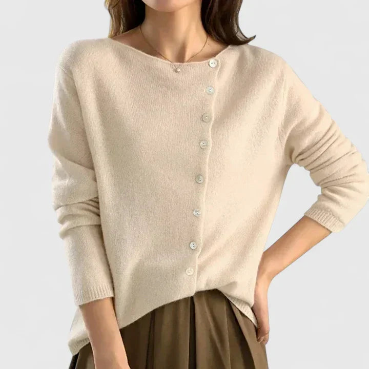 Lorna | Asymmetrisk knappcardigan