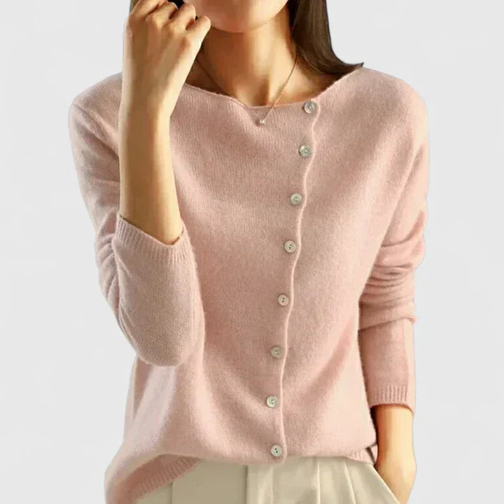 Lorna | Asymmetrisk knappcardigan