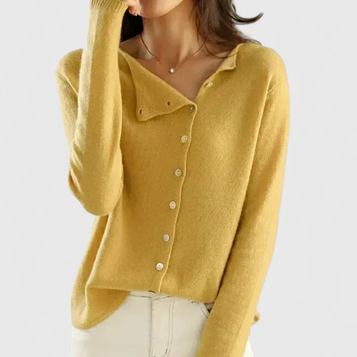 Lorna | Asymmetrisk knappcardigan