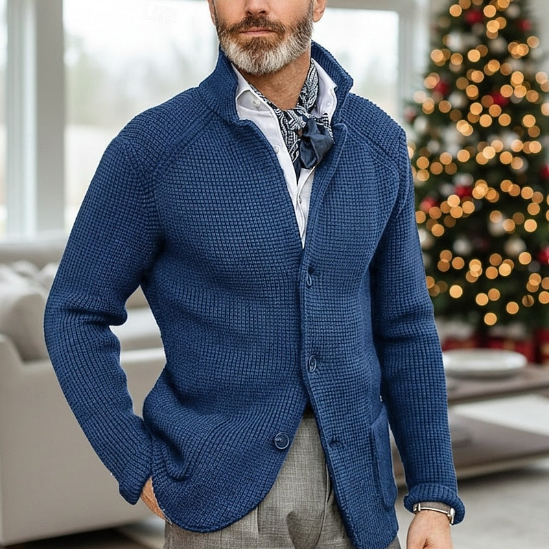 Archer | Strukturert Cardigan med Ståkrage