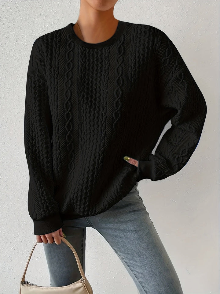 Joyce | Strukturert kabelstrikket sweatshirt