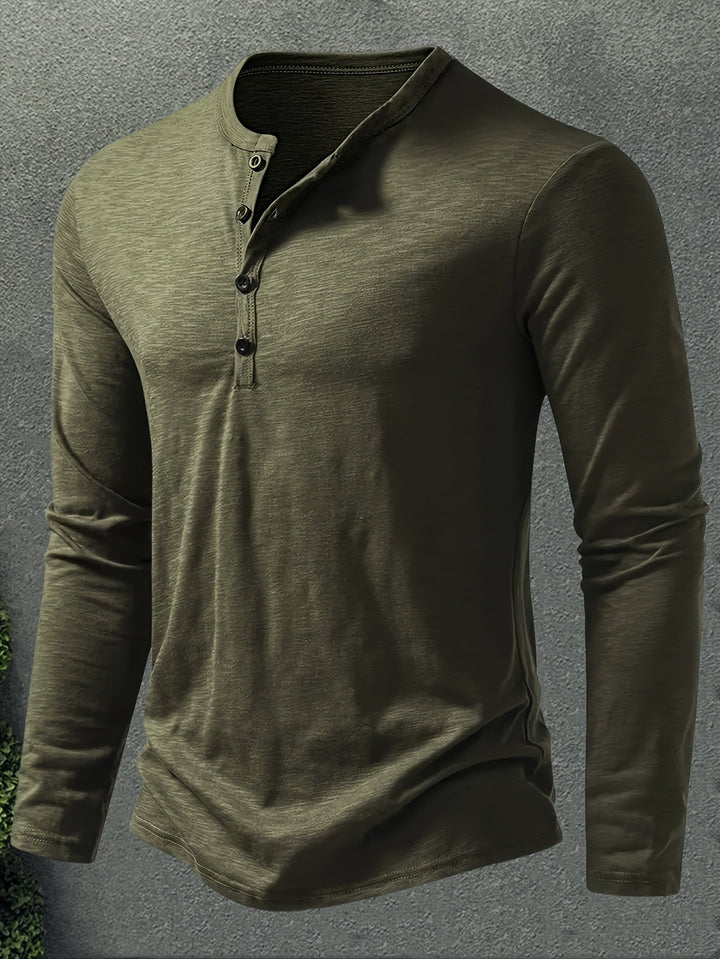 Dalton | Klassisk Henley med Knappelukking