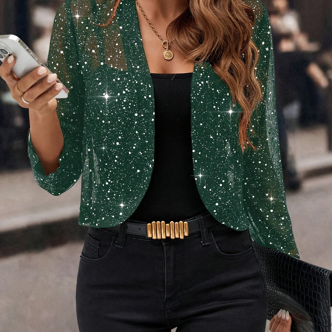 Elaine | Glitrende Cropped Jakke