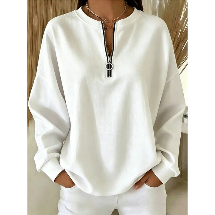 Adeline | Sweatshirt med kvartglidelås og høy hals
