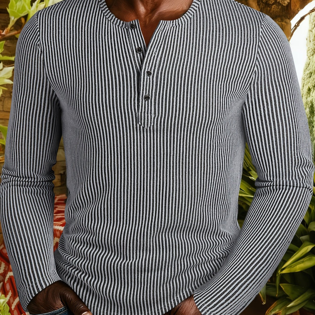 Griffin | Strukturert Ribbet Henley-skjorte