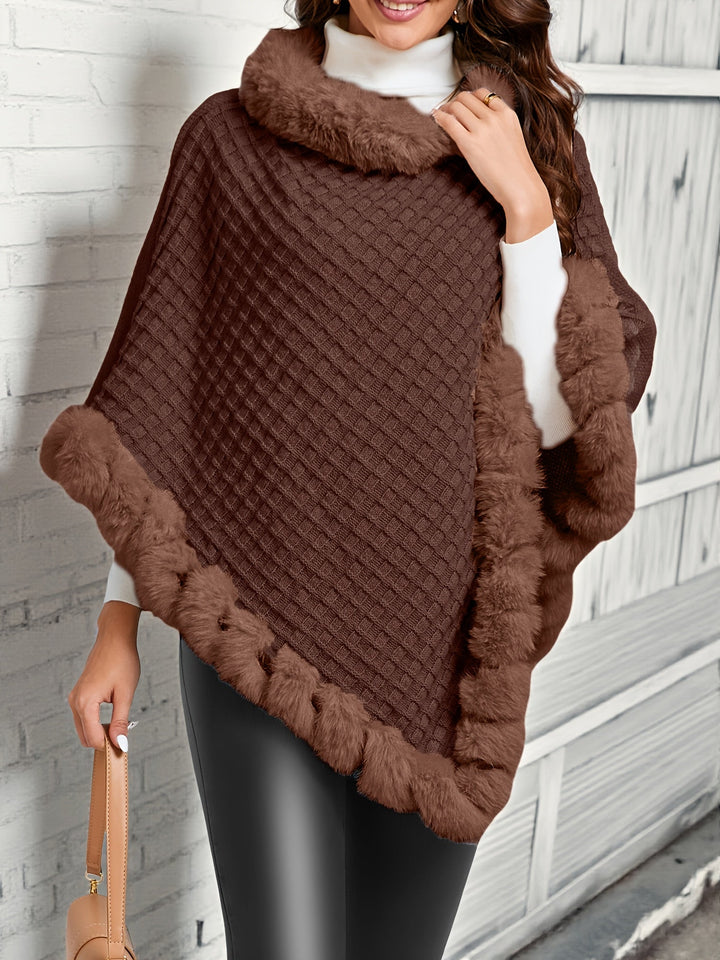 Willow | Koselig poncho med pelskant