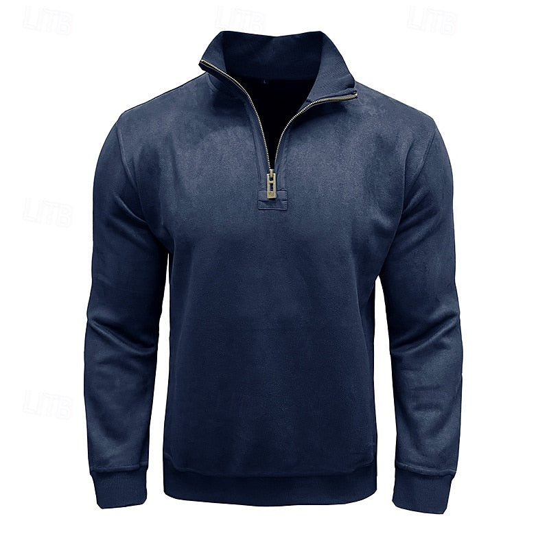 Caleb | Sweatshirt med kvartglidelås og høy hals