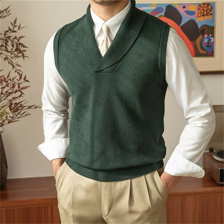 Alden | Strikket vest med sjalskrage