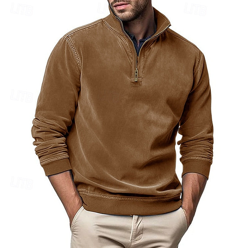 Caleb | Sweatshirt med kvartglidelås og høy hals