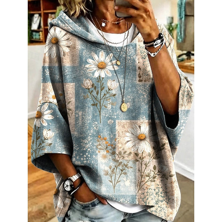 Roberta | Blomstrete Hettegenser Pullover Hoodie