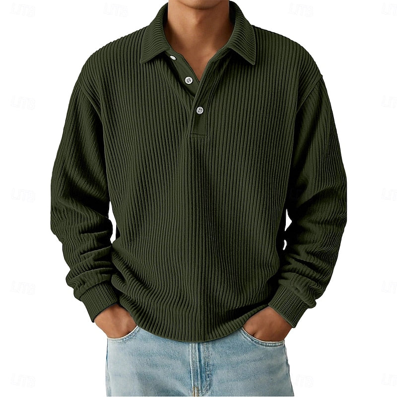 Wallace | Strukturert langermet poloshirt