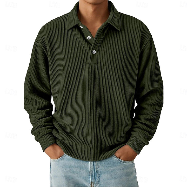 Wallace | Strukturert langermet poloshirt
