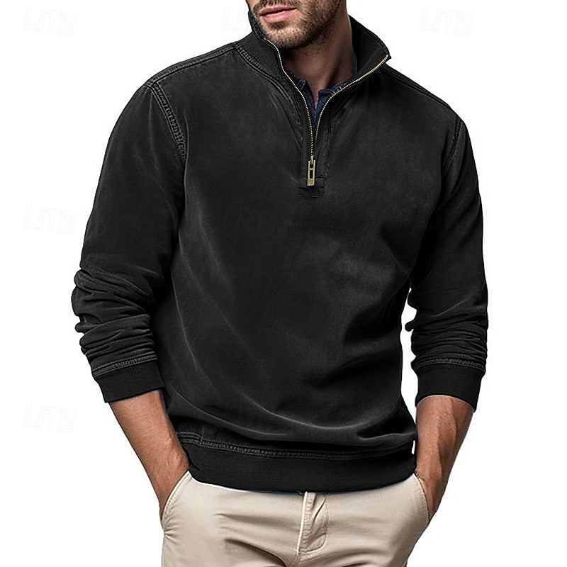 Caleb | Sweatshirt med kvartglidelås og høy hals