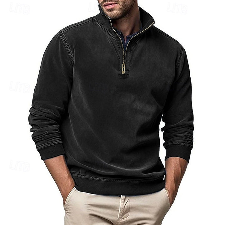 Caleb | Sweatshirt med kvartglidelås og høy hals