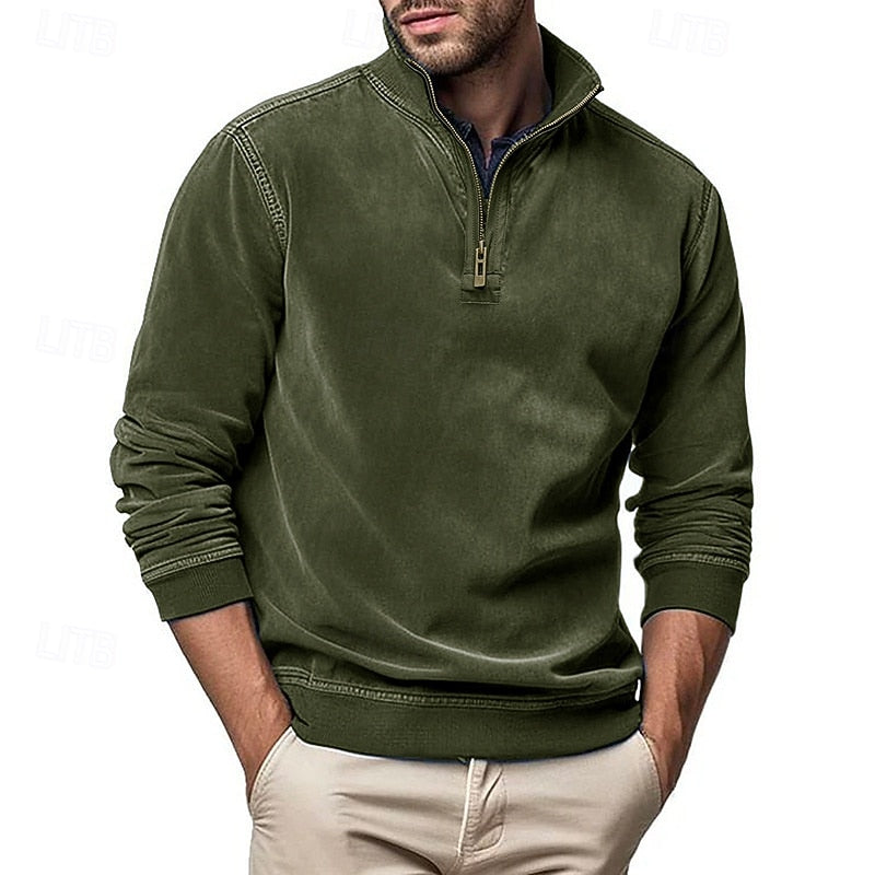 Caleb | Sweatshirt med kvartglidelås og høy hals