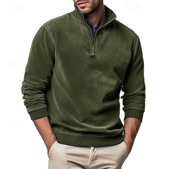 Caleb | Sweatshirt med kvartglidelås og høy hals