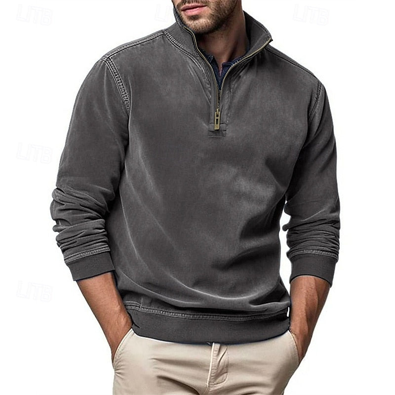 Caleb | Sweatshirt med kvartglidelås og høy hals