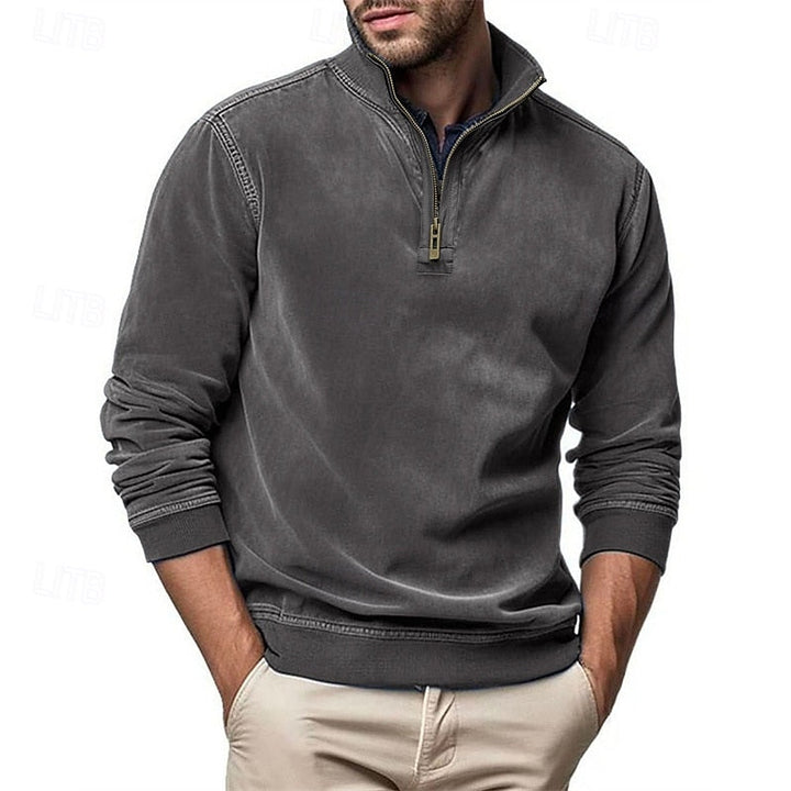 Caleb | Sweatshirt med kvartglidelås og høy hals