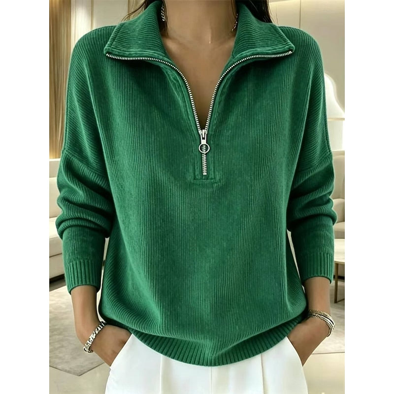 Georgina | Pullover med kvartglidelås og krage