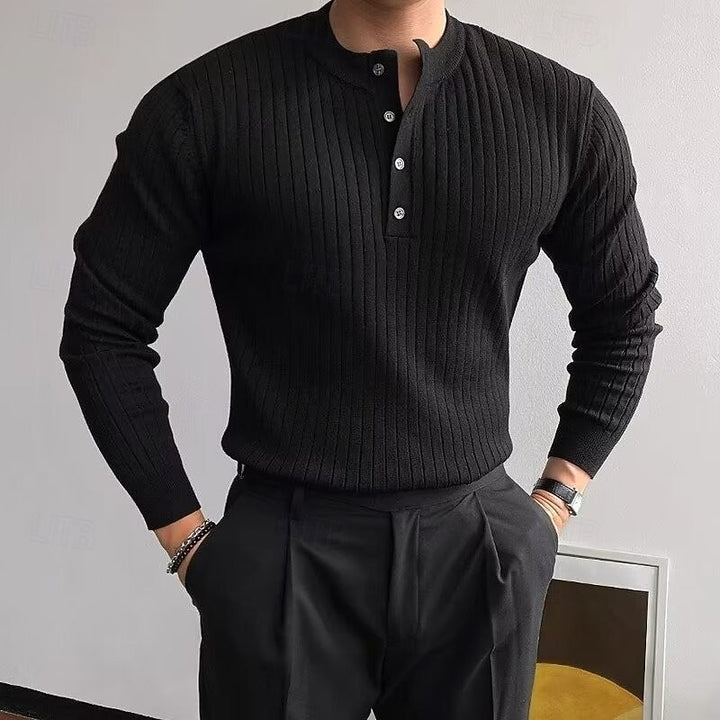 Theo | Ribbestrikket Henley-genser
