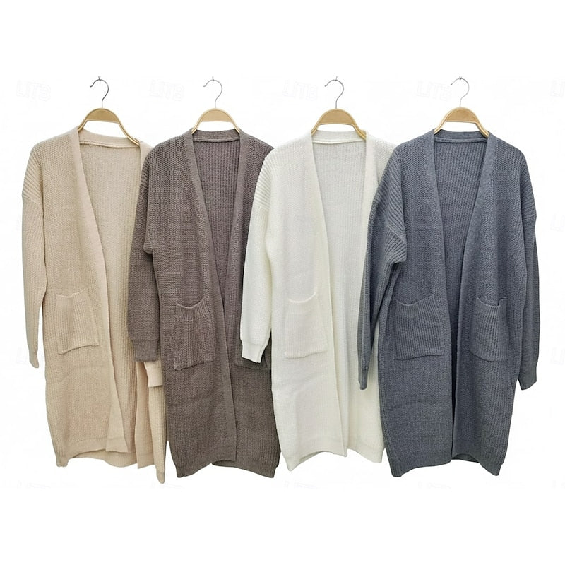 Genevieve | Lang åpen cardigan foran