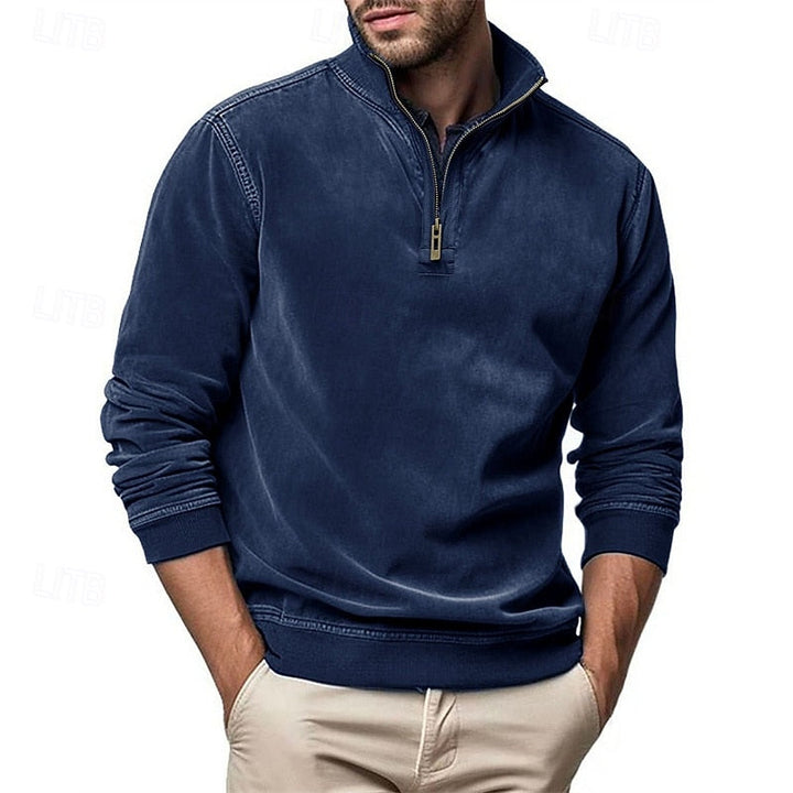 Caleb | Sweatshirt med kvartglidelås og høy hals