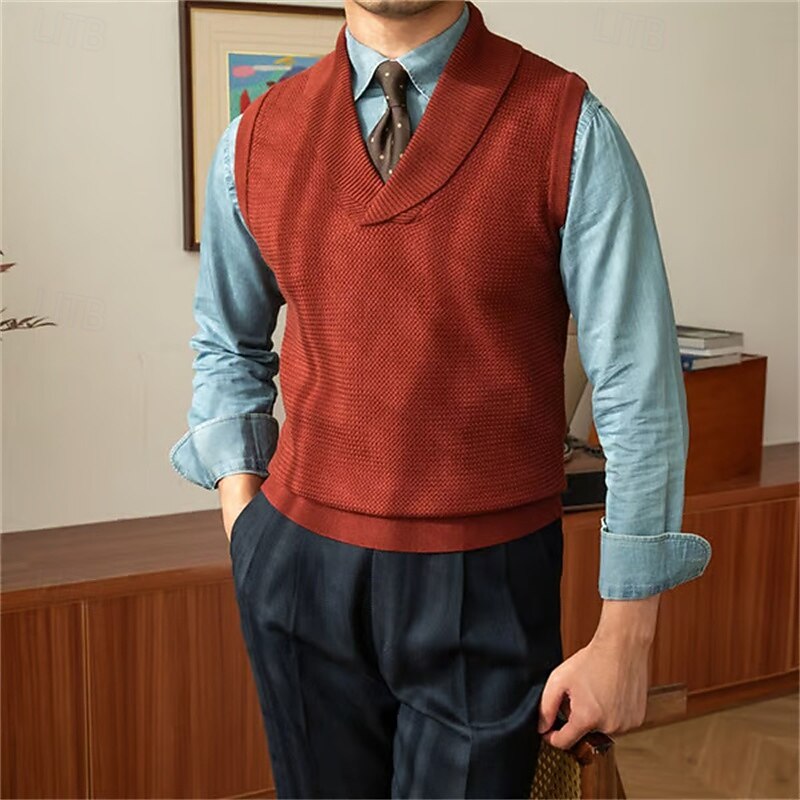 Alden | Strikket vest med sjalskrage