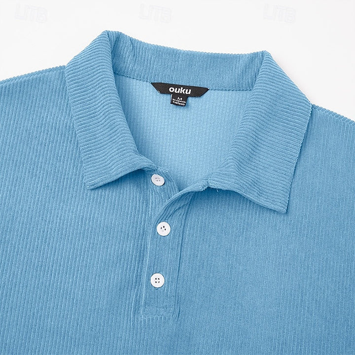 Wallace | Strukturert langermet poloshirt