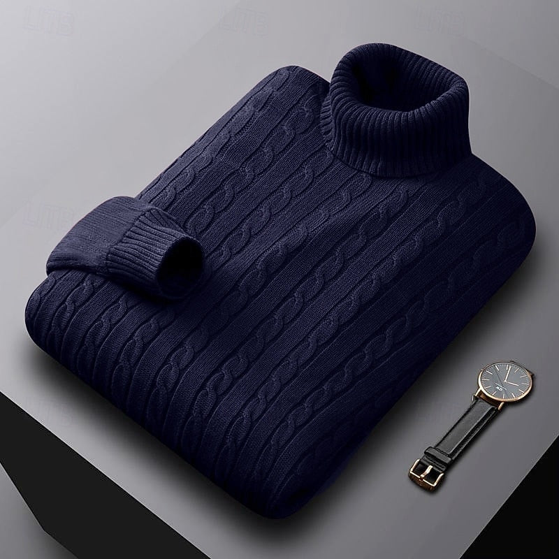Rhys | Kabelstrikket Turtleneck Genser