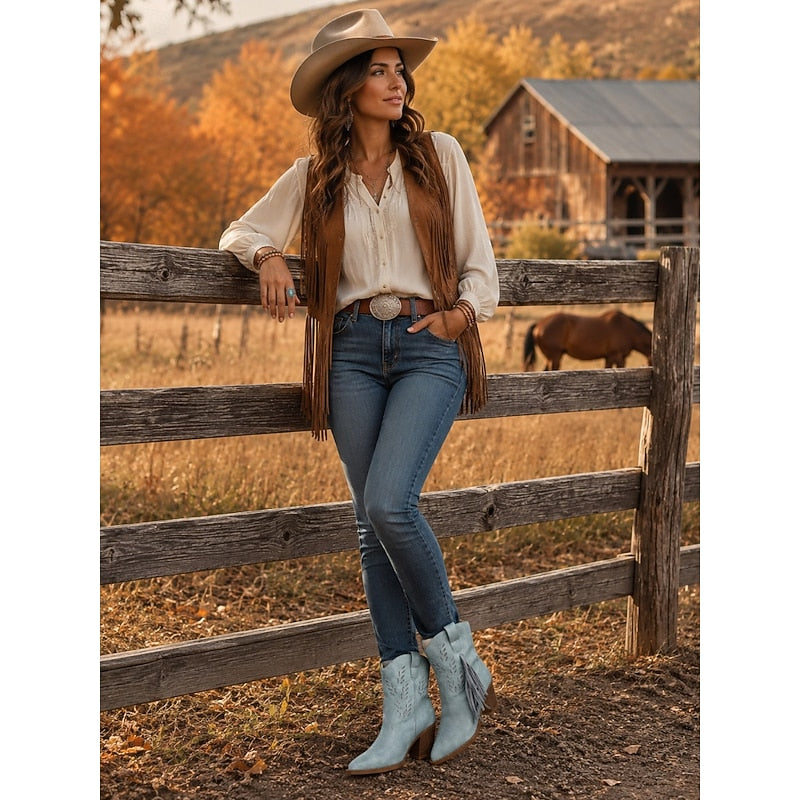 Corinne | Frynsete Western Ankelstøvler