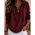 Genevra Ribbet Quarter-Zip Genser Topp
