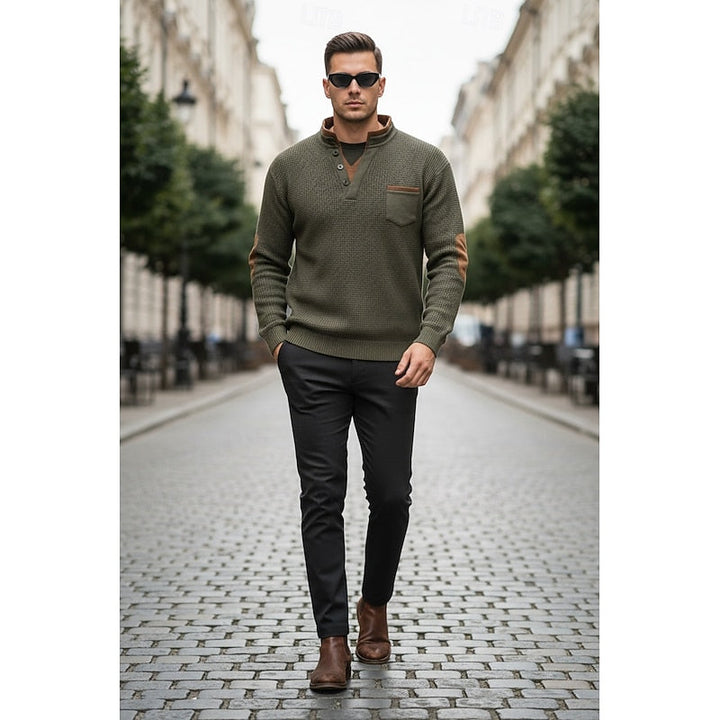 Russell | Strukturert Waffle Henley-skjorte