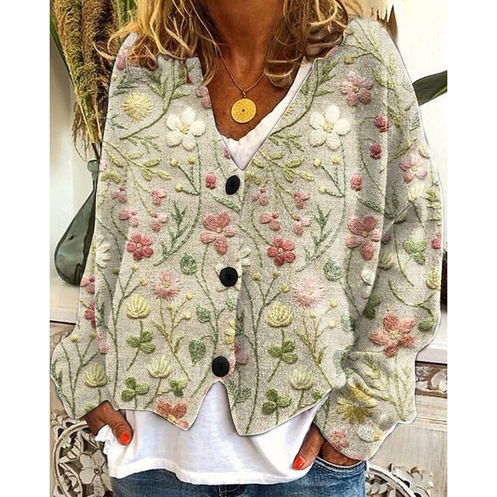 Hazel | Blomstret Åpen Cardigan