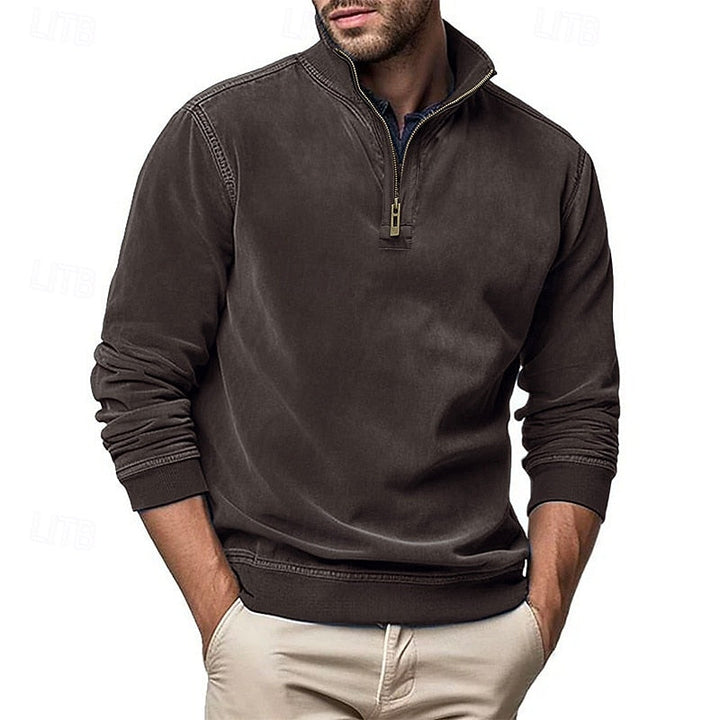 Caleb | Sweatshirt med kvartglidelås og høy hals