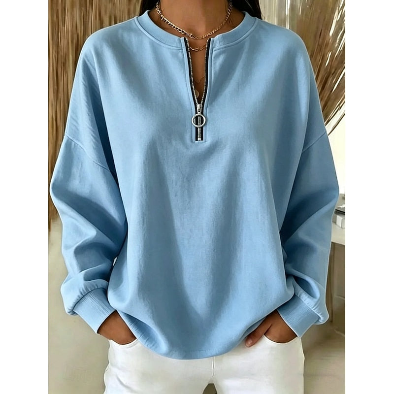 Adeline | Sweatshirt med kvartglidelås og høy hals