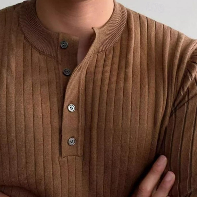 Theo | Ribbestrikket Henley-genser
