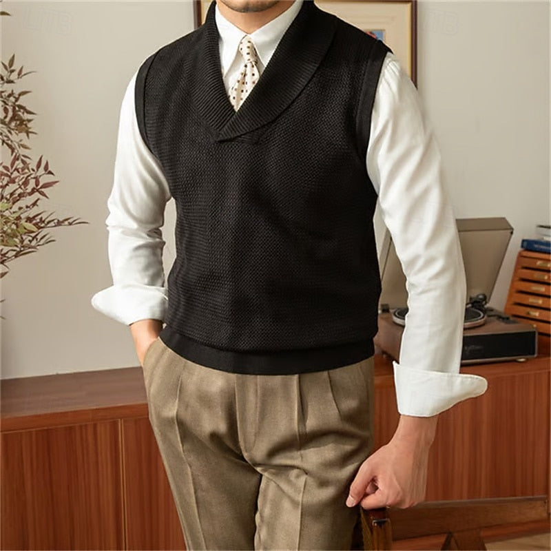 Alden | Strikket vest med sjalskrage