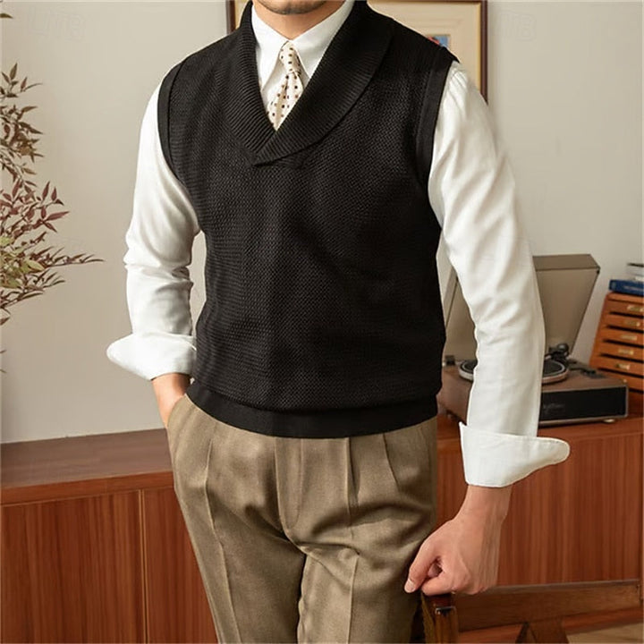Alden | Strikket vest med sjalskrage